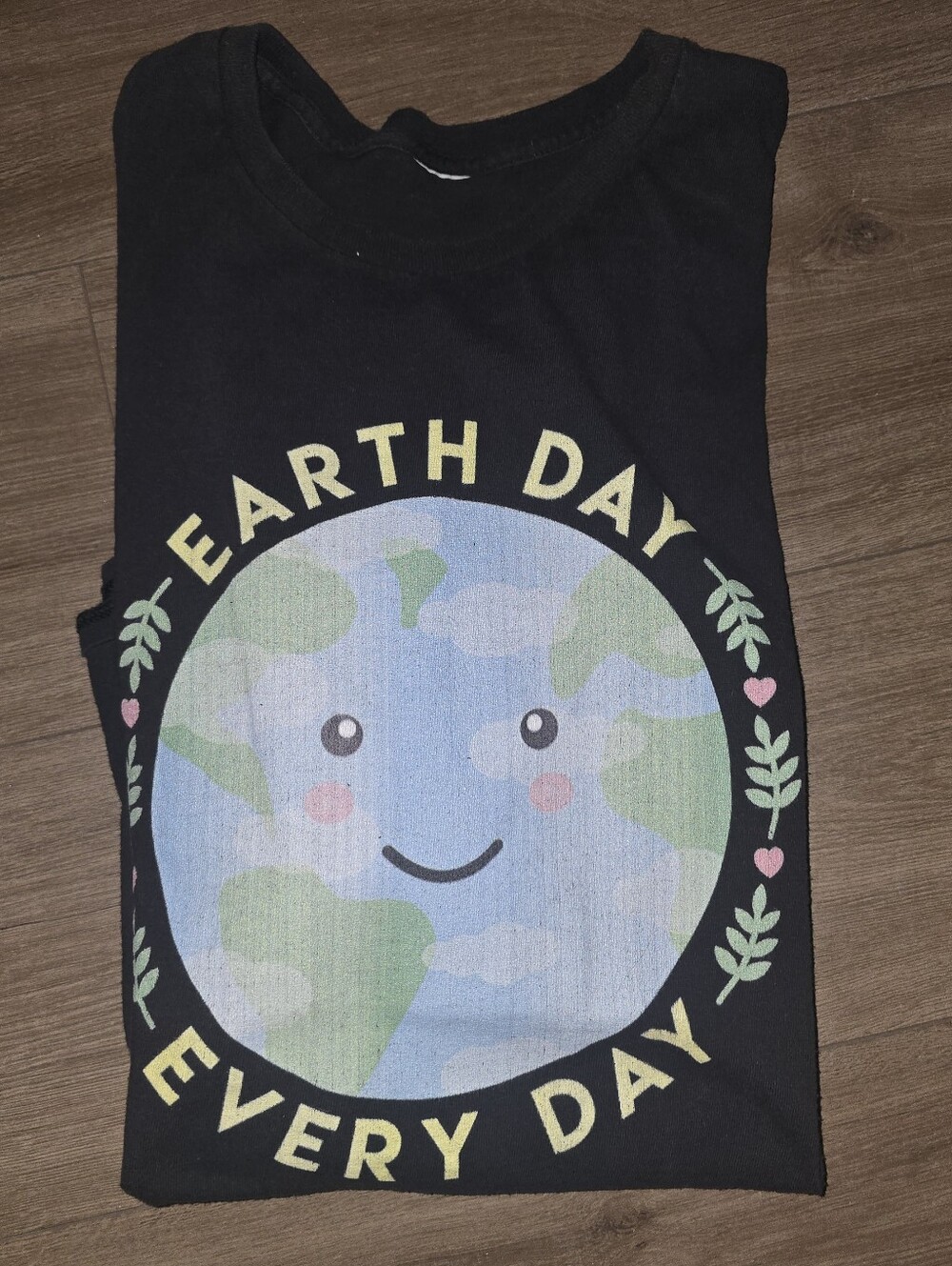 earth day womens XL black graphic tshirt